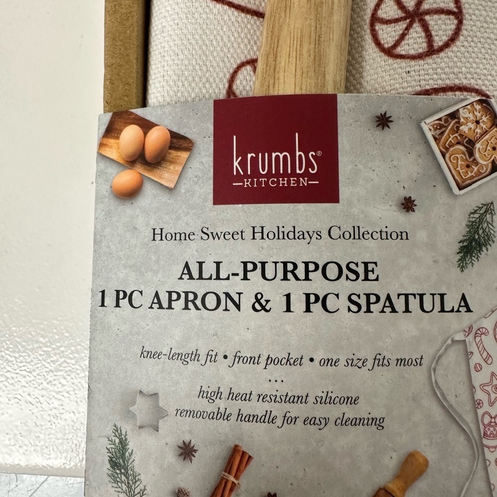 Red and White Apron and Spatula Set - Picture 2 of 3